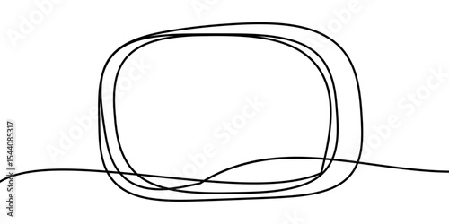 Line frame continuous doodle art square border pencil one vector black. Scribble continuous frame linear simple stroke blank drawn background shape box abstract card line poster logo drawing digital.