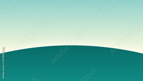 A gradient sky above a curved horizon, transitioning from teal to light yellow, creating a serene and minimalist landscape. High Resolution 300 DPI Wallpaper, Background, Poster, Banner, Printing