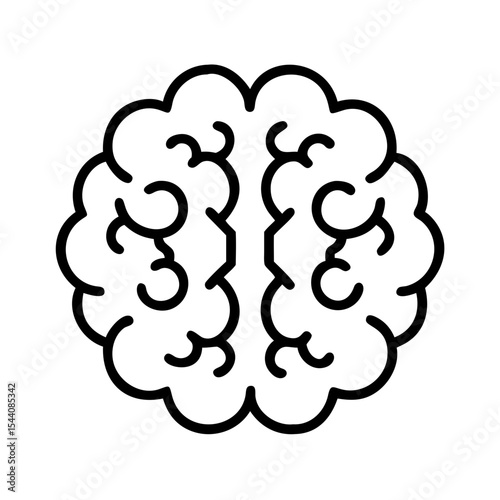 Brain illustration for medical education and neuroscience research with brain anatomy outline