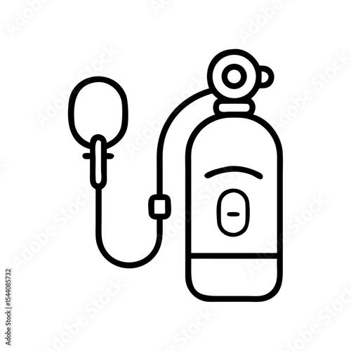 Find scuba diving equipment oxygen tank vector illustration for underwater adventures and exploration
