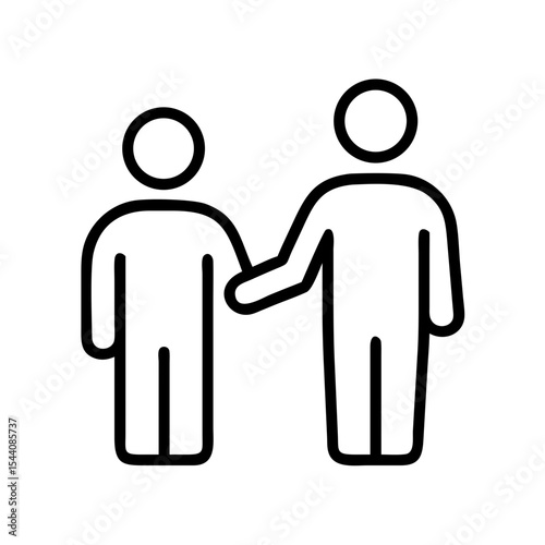 Illustration of support and assistance between people, offering help and encouragement icon design