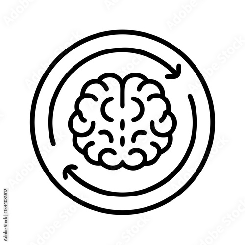 Brain health cycle concept for mental wellness and cognitive function improvement illustration vector