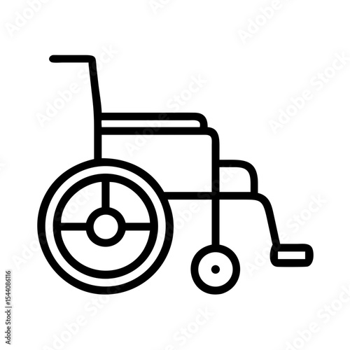 Wheelchair icon vector illustration, medical equipment for disabled people, accessibility aid symbol