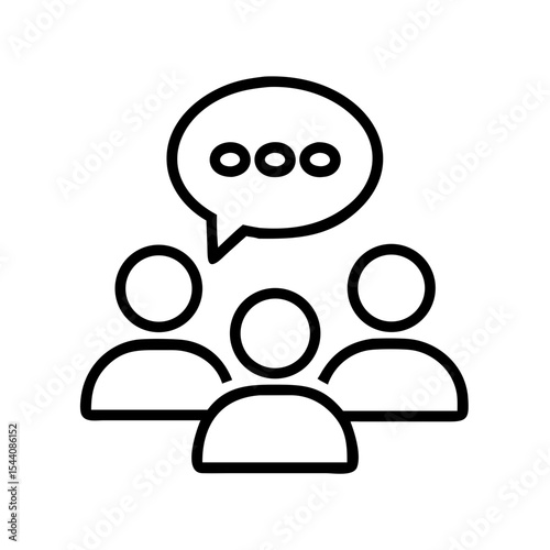 Teamwork collaboration discussion group meeting communication people speech bubble icon vector design