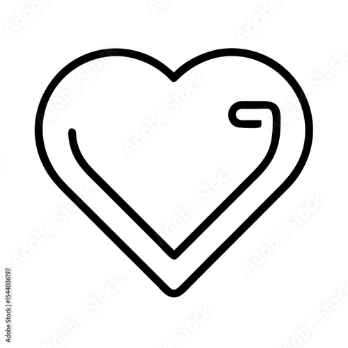Heart outline vector design for valentine's day love and romance themed graphics and illustrations use, icon