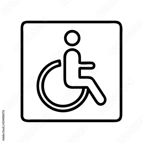 Handicap accessible sign vector icon, wheelchair symbol for disabled persons access and facilities