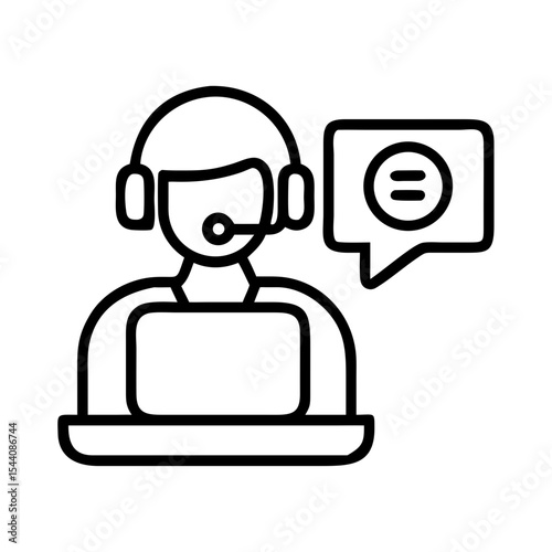 Customer service representative icon vector illustration concept for call center agent support online help desk