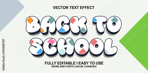 Back to School 3D Cartoon Text Effect – Fun & Colorful Editable Typography for Kids & Education Design