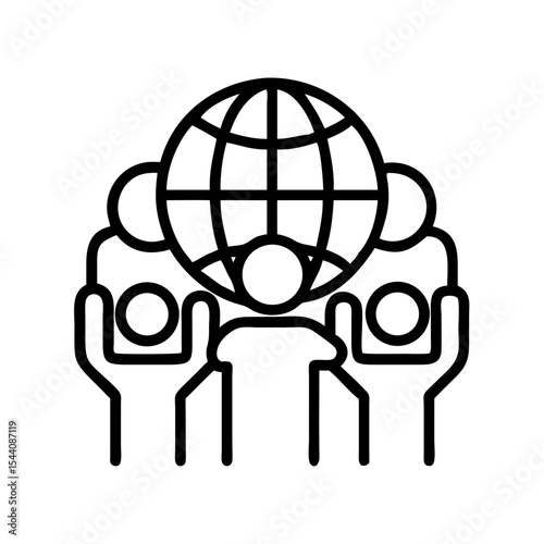 Global community support and teamwork vector illustration for social responsibility initiatives and unity