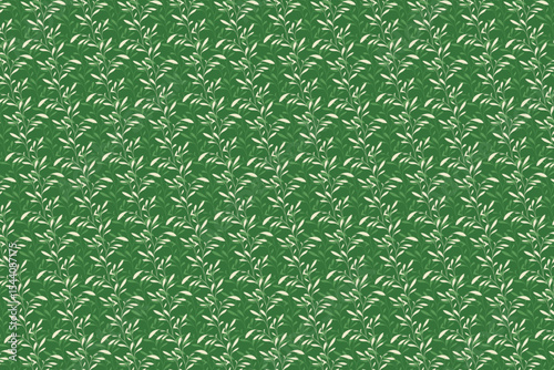 Luxury Nature green background vector. Floral pattern, Tropical plant line arts, Vector illustration.