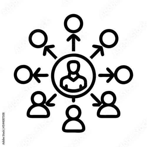 Network marketing referral program strategy with people and connection for business growth plan