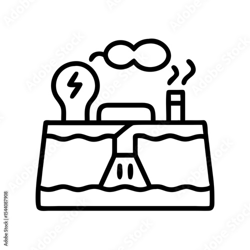 Explore geothermal power plant icon vector illustration for renewable energy and sustainable future concepts