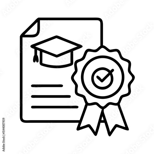 Explore graduation certificate icon vector for academic achievement and educational success design needs