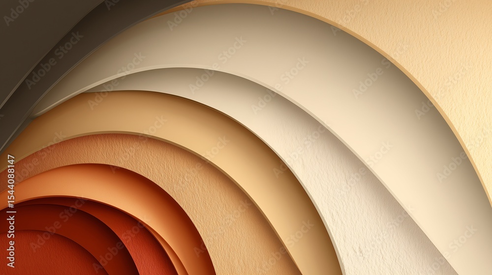 Obraz premium Paper curves in warm beige and terracotta tones