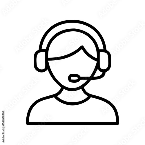 Customer service representative icon vector, call center agent, help desk support person, online assistant