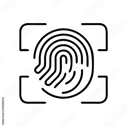 Fingerprint scan identity authentication security biometric access control system technology concept icon