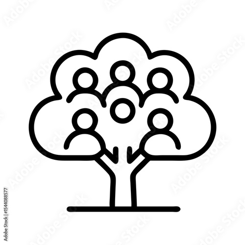 Family tree genealogy lineage ancestry pedigree descendant icon vector illustration design symbol image