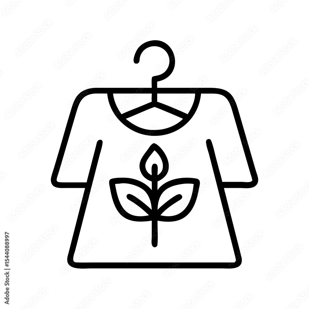 Obraz premium Sustainable fashion clothing apparel eco friendly garment organic cotton shirt design vector icon