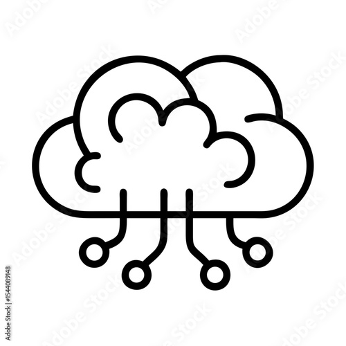 Cloud computing network diagram illustration for data storage and technology solutions online service