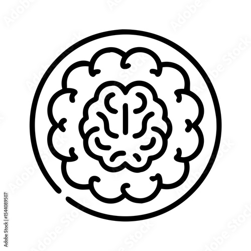 Brain health awareness vector icon for mental wellness and cognitive function illustration research