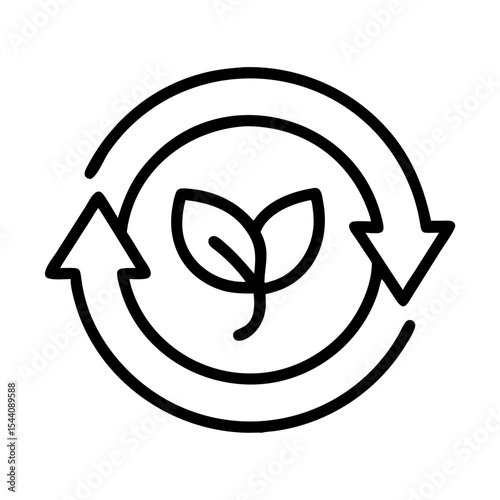 Recycle and renew concept vector, eco friendly, sustainable, nature, environment, ecology, growth, leaf
