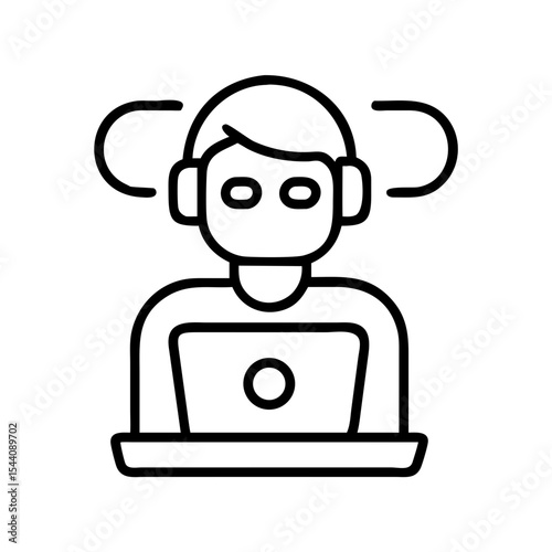 Find customer service representative online call center support agent icon vector illustration for web design