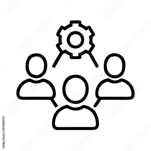 Teamwork collaboration process management strategy icon vector for business and organization success design