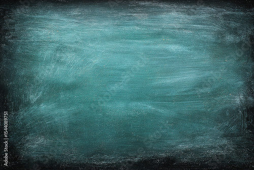 Empty Green Classroom Chalkboard with Chalk Smudges