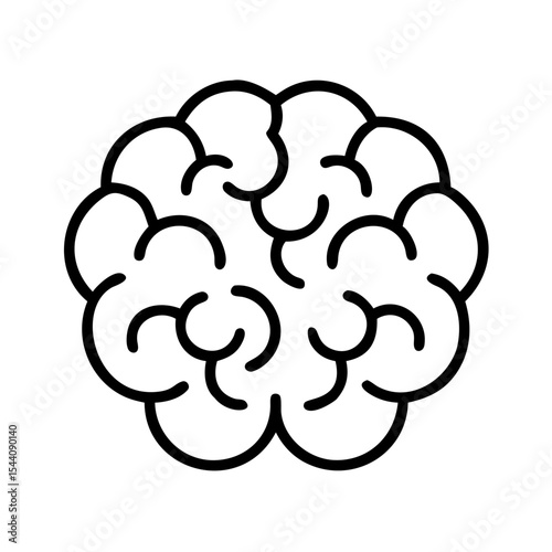 Human brain outline vector illustration for medical science and education related designs and projects