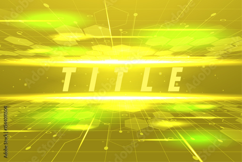 Abstract Futuristic Technology Background Golden Hexagon Circuit Board Design