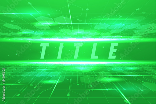 Abstract Green Technology Background Futuristic Digital Network, Circuit Board, Data Stream, Innovation, and Connectivity