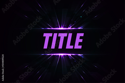 Purple Glowing Title Banner Design Abstract Light Burst Background