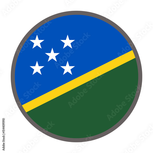 round flag of Solomon Islands country on white background vector
Vector round flag