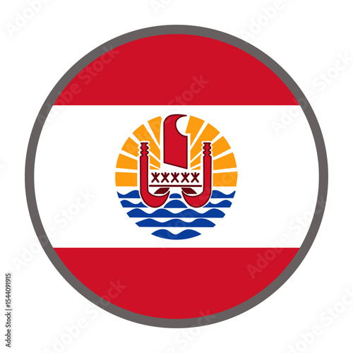 round flag of French Polynesia country on white background vector
Vector round flag