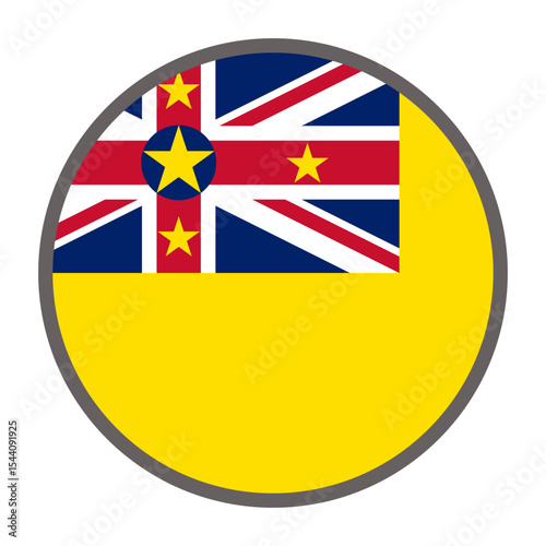round flag of Niue country on white background vector
Vector round flag