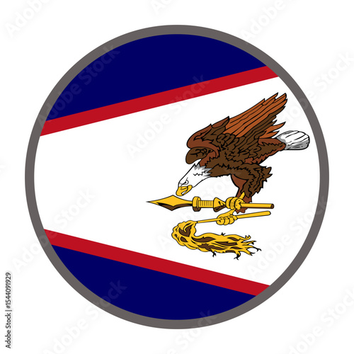 round flag of American Samoa country on white background vector
Vector round flag