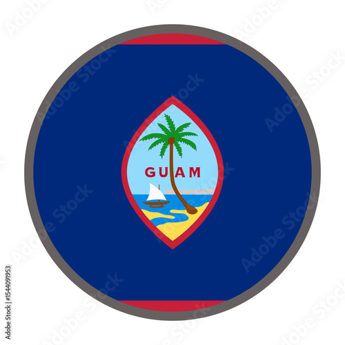 round flag of Guam country on white background vector
Vector round flag