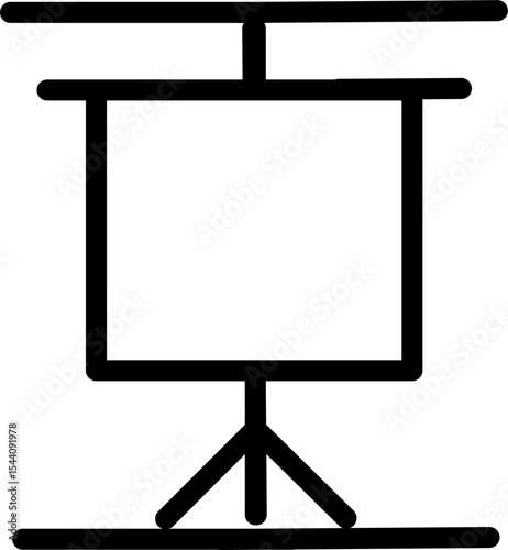 Blank white presentation board stand icon sign illustration. Fit for education message.