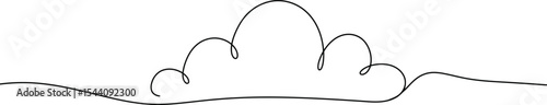 A line art icon depicting a cloud with a squiggly line at the bottom, suggesting a continuous or playful design. AI Generative