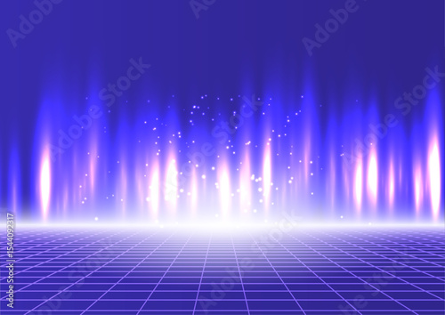 Abstract Purple and Pink Neon Lights Background, Futuristic Grid, Glowing Energy, Sci-Fi Scene, Digital Art