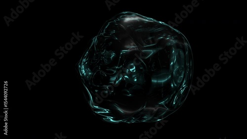 A 3D rendering showcases a vibrant blue crystal ball, reflecting light beautifully. This ornamental piece exudes elegance and mystique