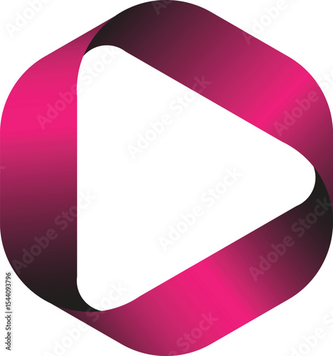 Pink gradient ribbon play button