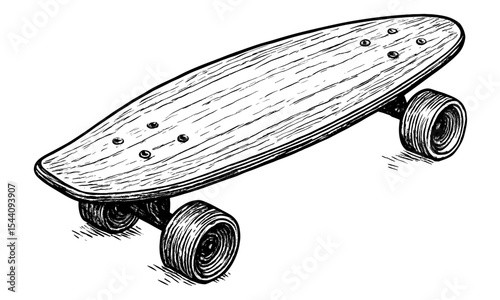 Hand drawing skateboard sketch	
