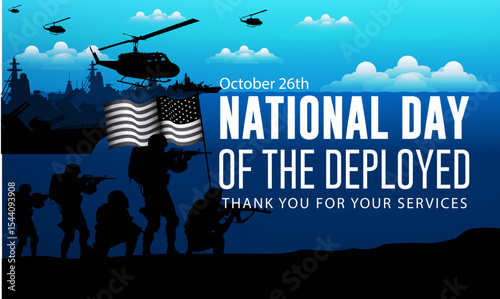 National Day Of The Deployed background vector illustration