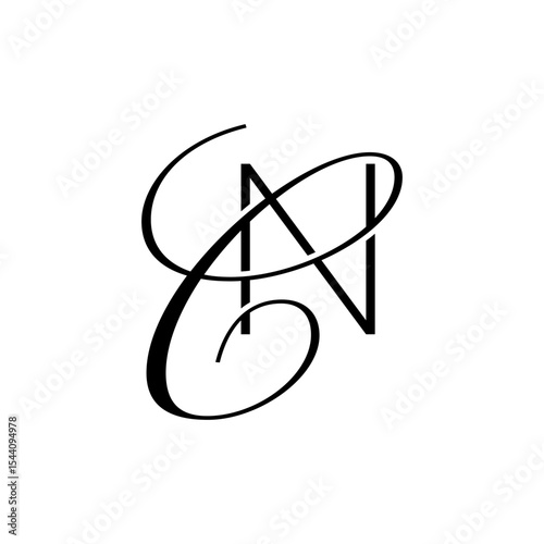 initial letter n with c script logo