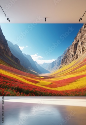 The mountain and the flower have a large wall painting in one room