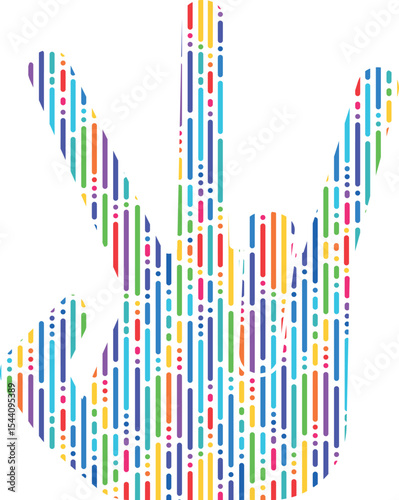 colored hand, hand gesture, hand colored in abstract and lgbt style, palm icon