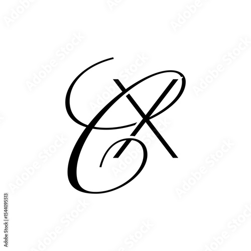 initial letter x with c script logo