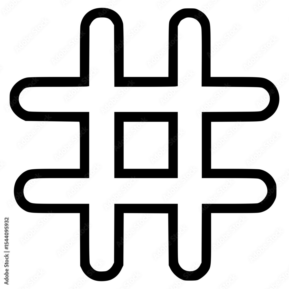 Fototapeta premium Simple vector illustration of a hashtag on white background