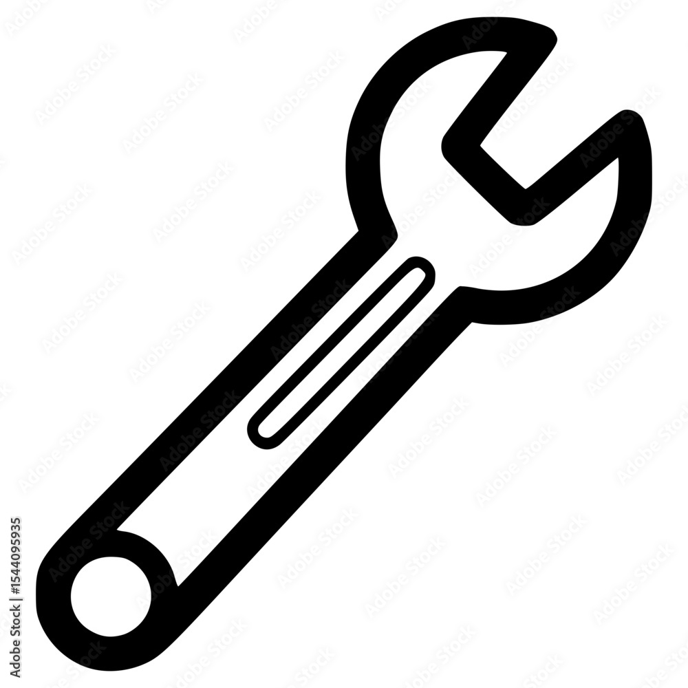 Vector illustration of a wrench used for mechanical tasks Vector illustration of a wrench used for mechanical tasks